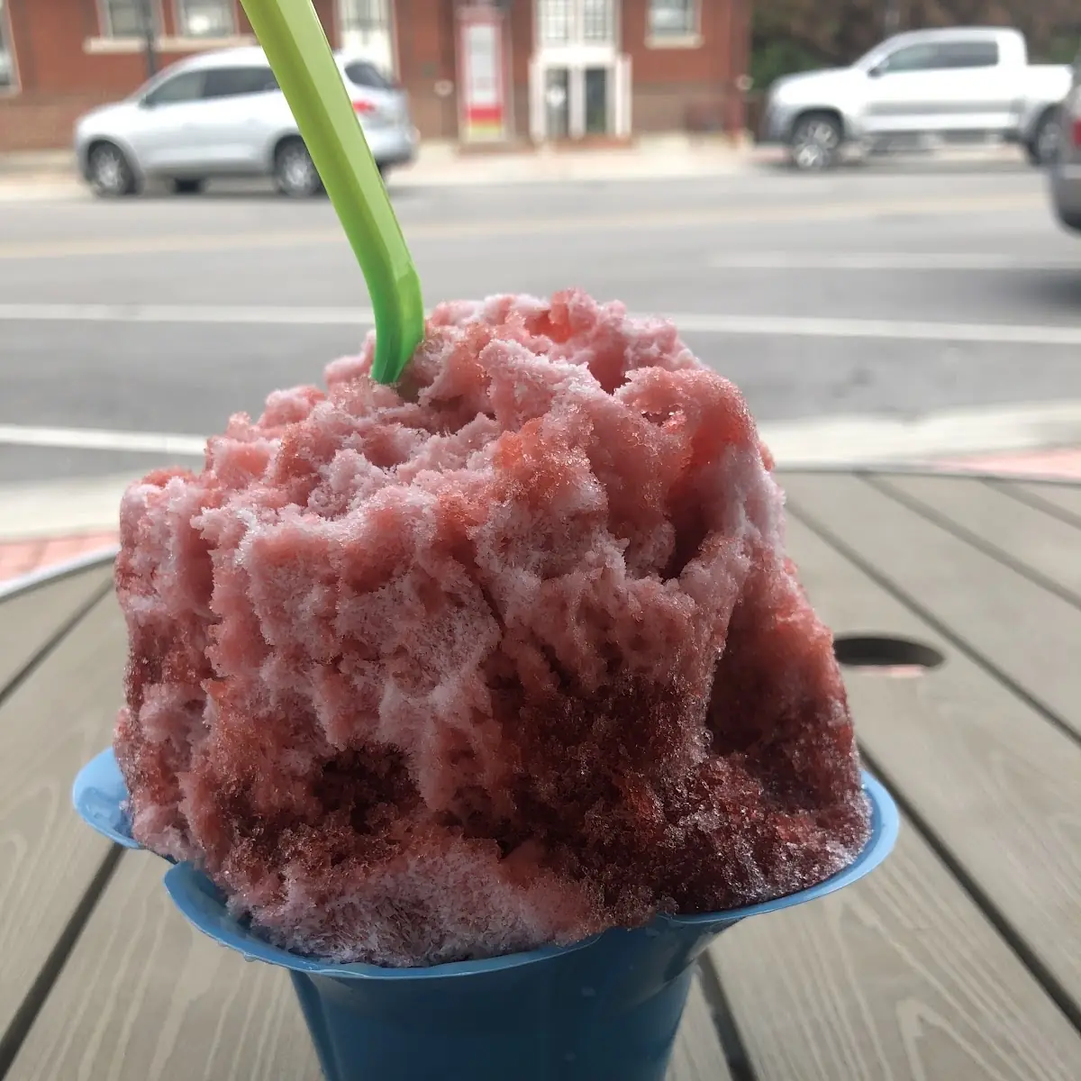 Candy Apple Flavored Shaved Ice with Cream