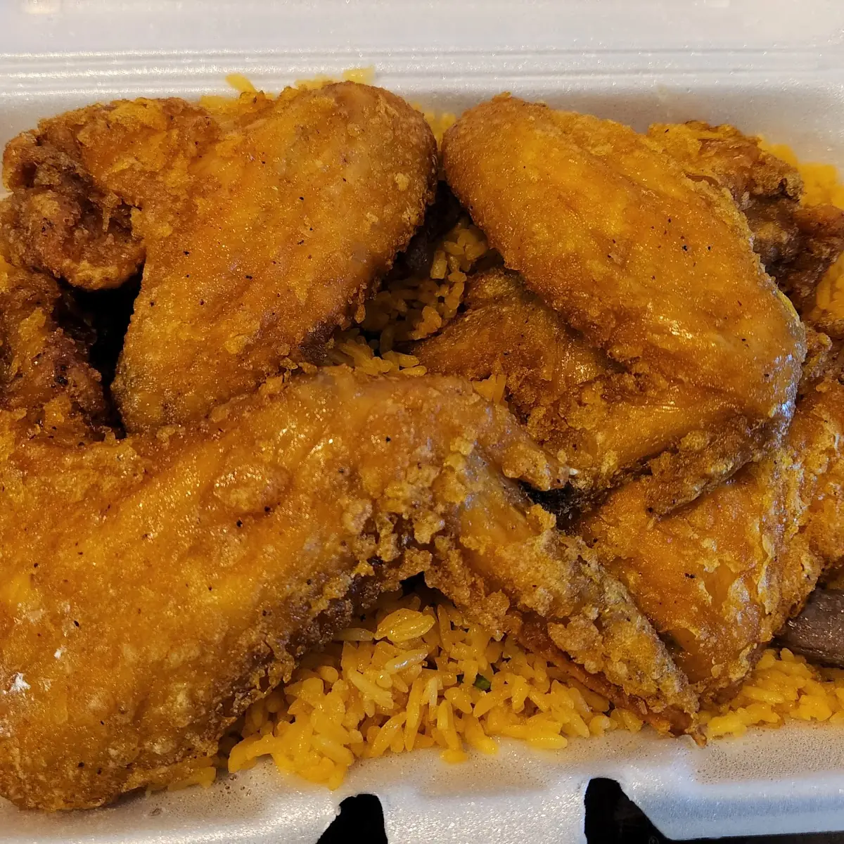 Beef Fried Rice with Chicken Wings