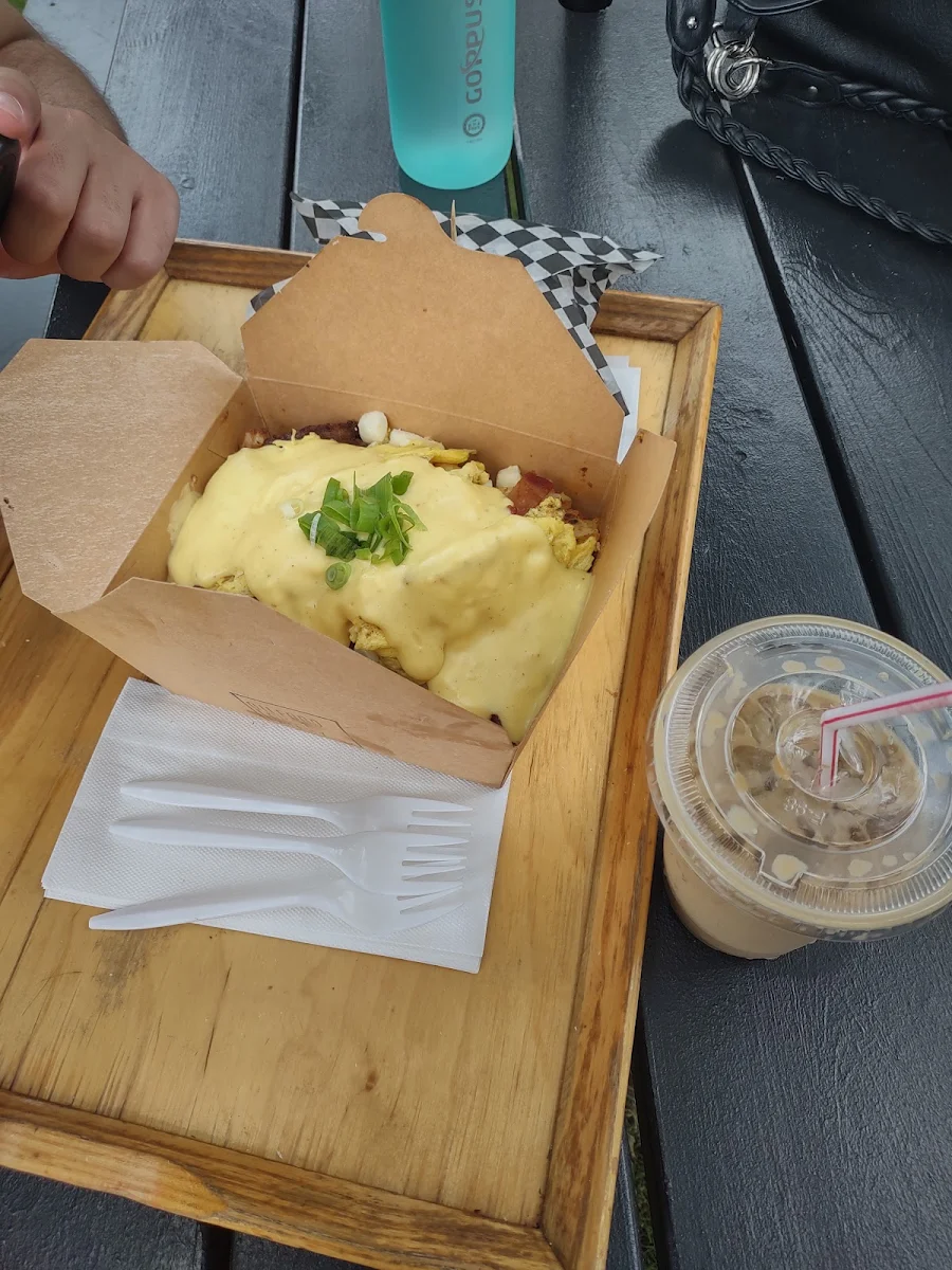 Poutine and Iced Coffee