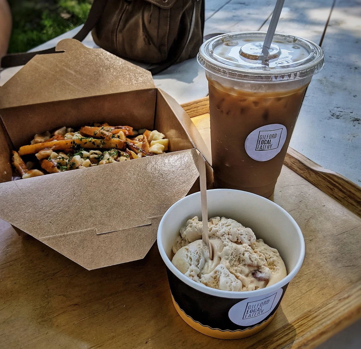 Poutine Pralines and Cream Kawartha Icecream and Iced Coffee