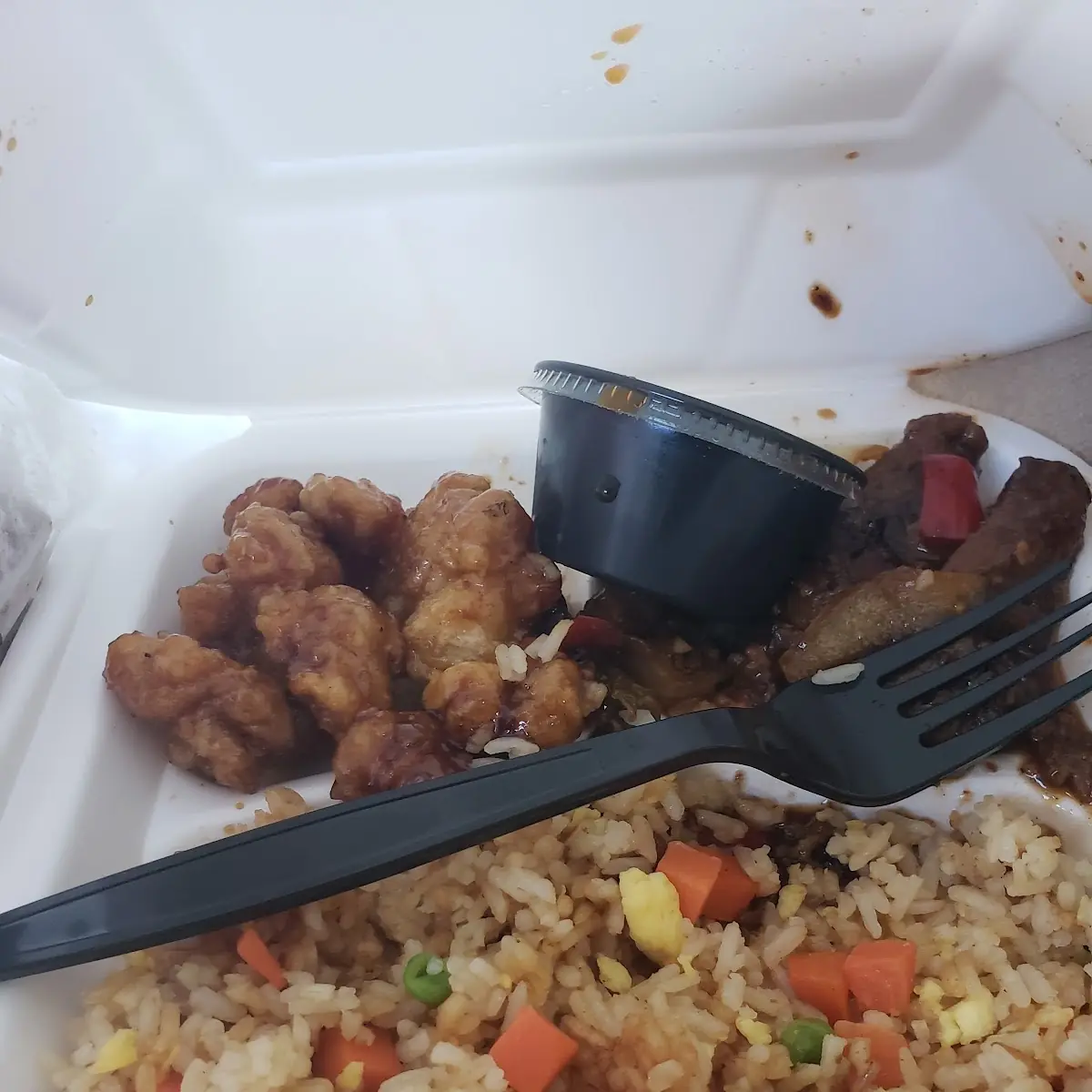 Beijing Beef Fried Rice and Teriyaki Chicken