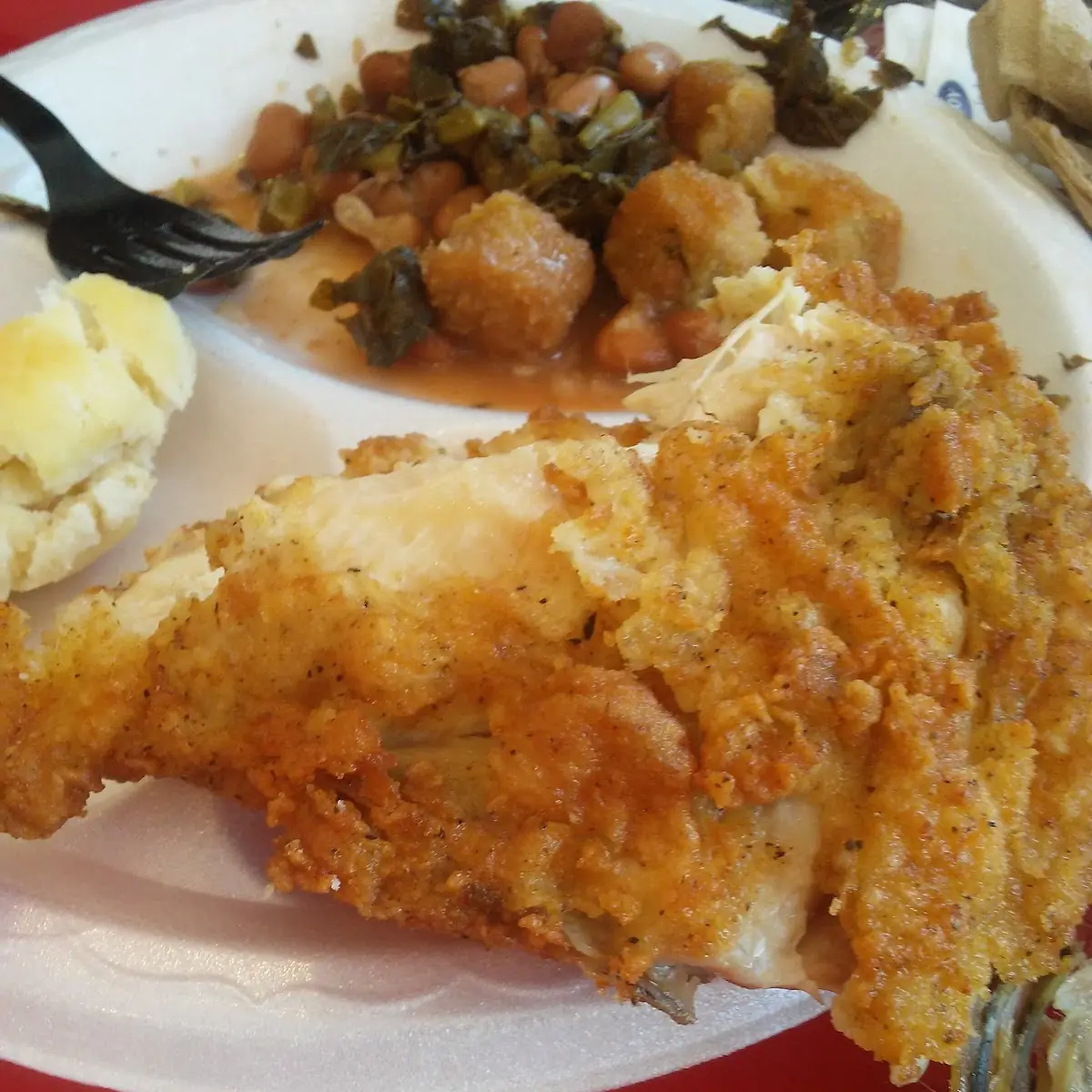 Fried Chicken & Beans with Okra