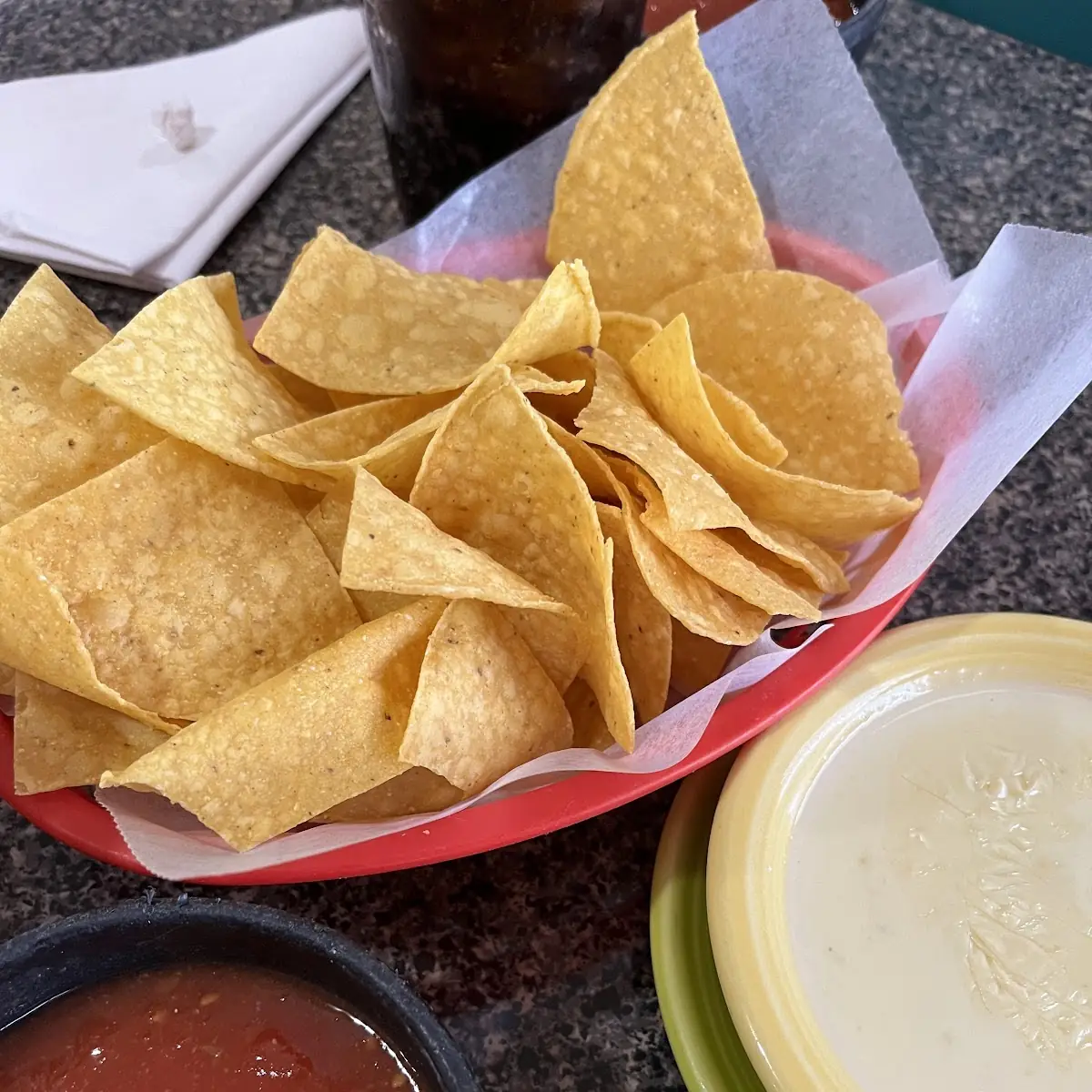 Chips Salsa Cheese Dip