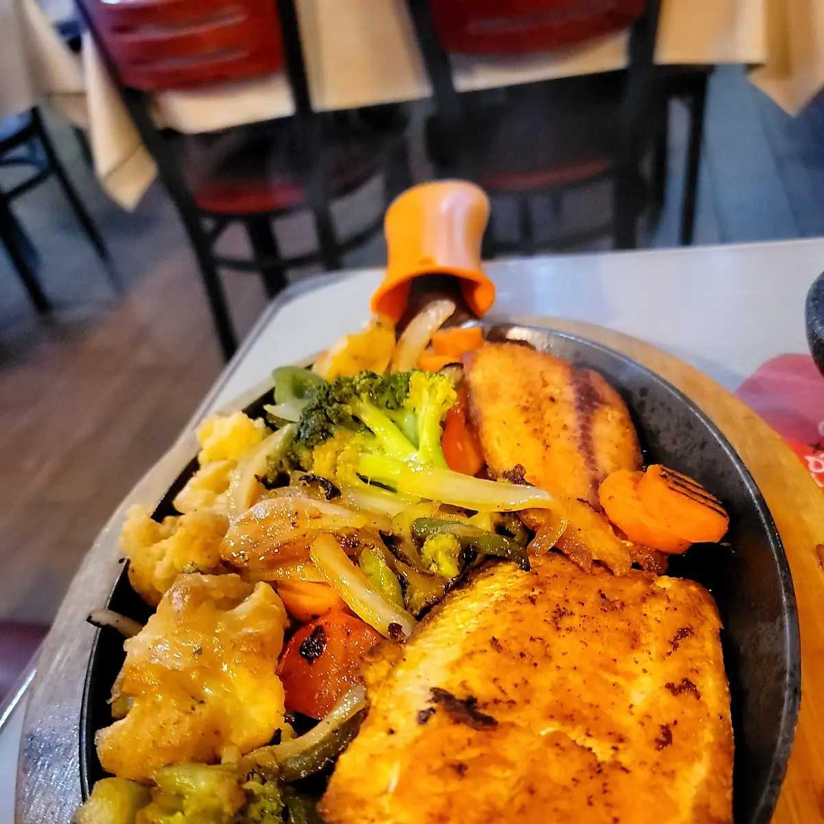 Salmon and Steamed Vegetables