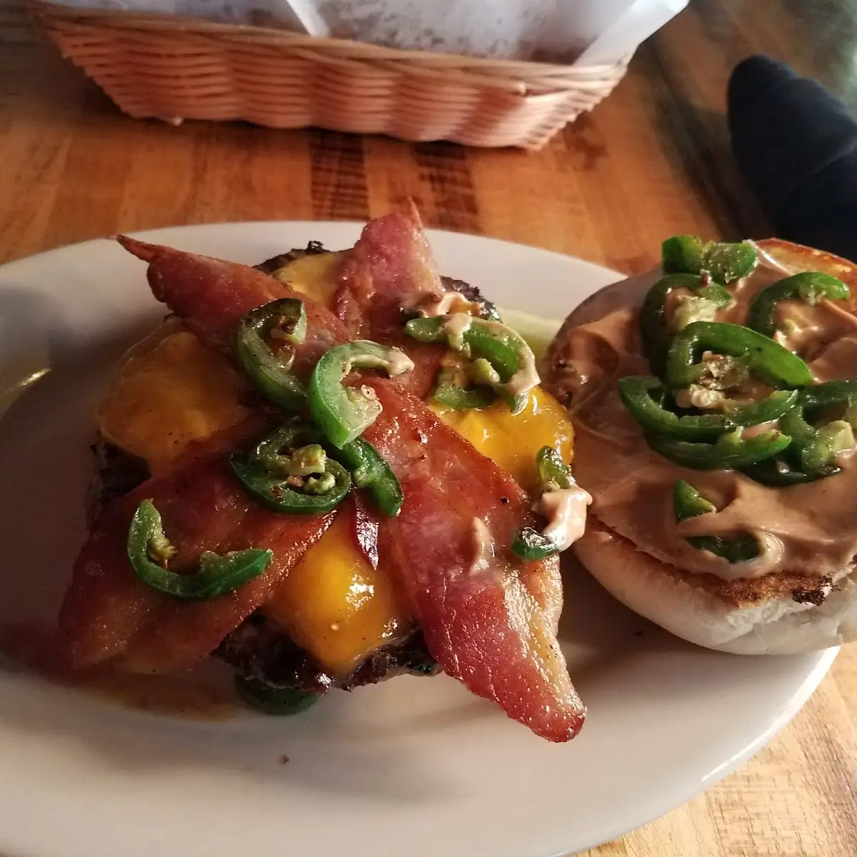 Peanut Butter Jalepeno Bacon Burger