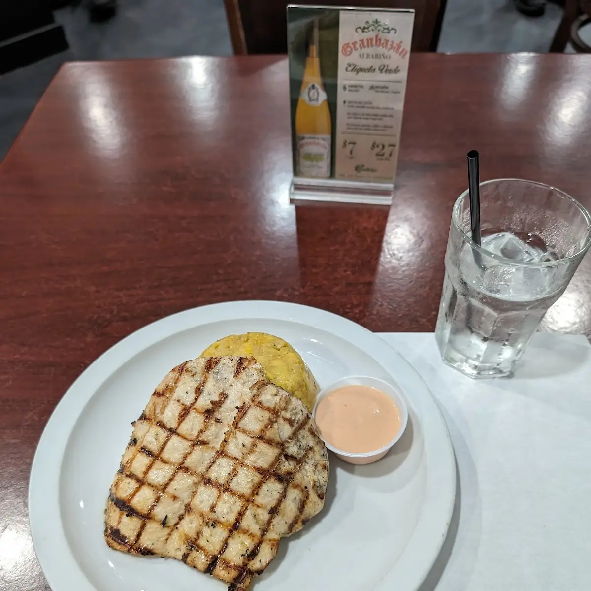 Grilled Chicken Breast with Mashedb Plantain