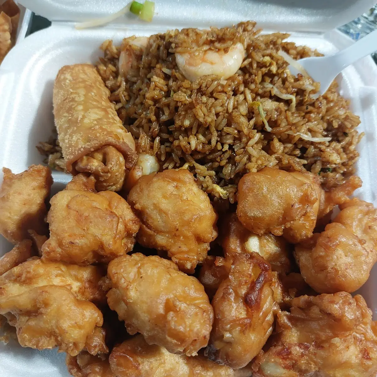 General TSO's Chicken with Shrimp Fried Rice
