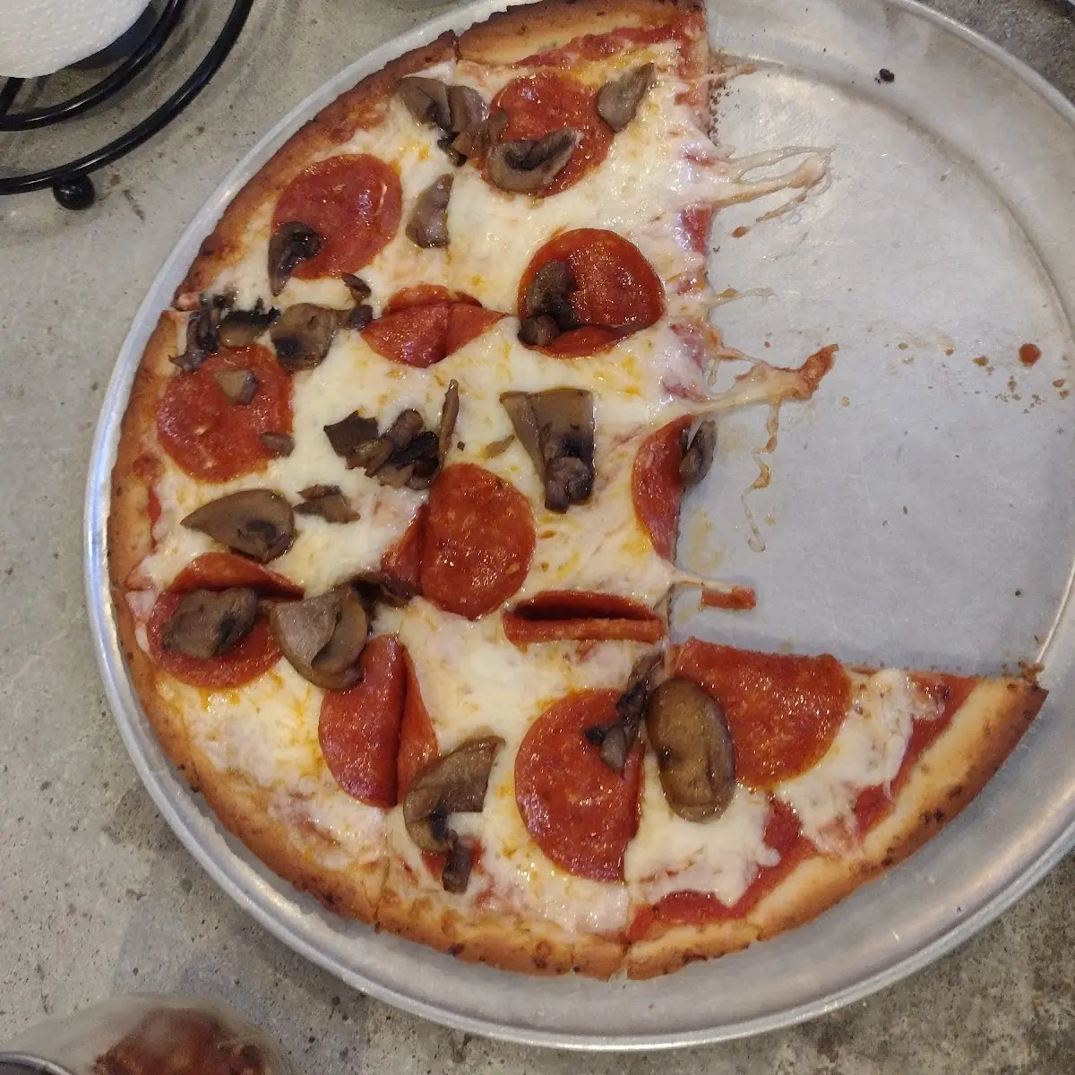 Pepperoni and Mushroom Pizza