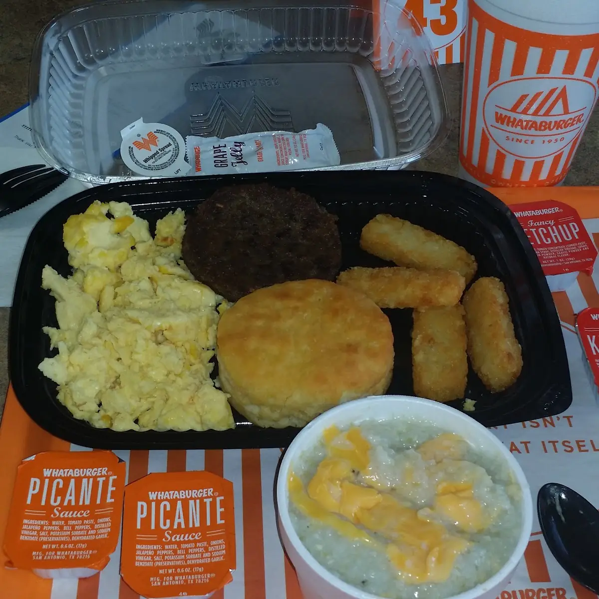 Breakfast Platter with Cheese Grits