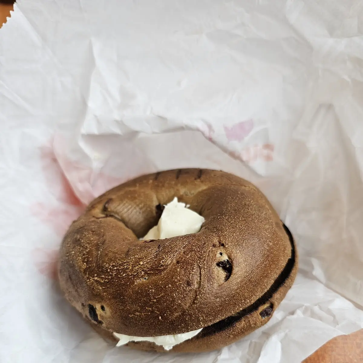 Cinnamon Raisin Bagel with Cream Cheese