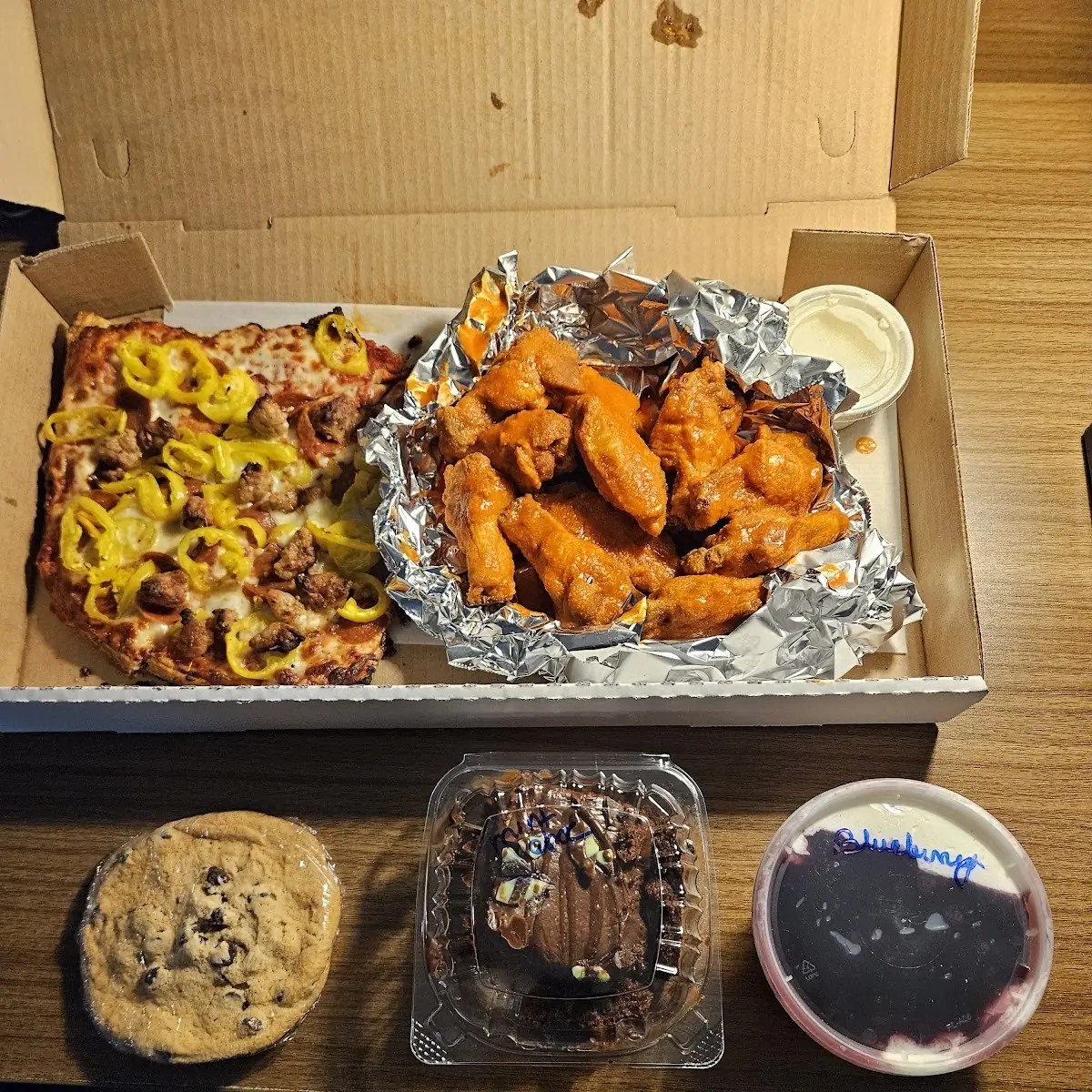 Wings and Pizza Plus Dessert Pizza