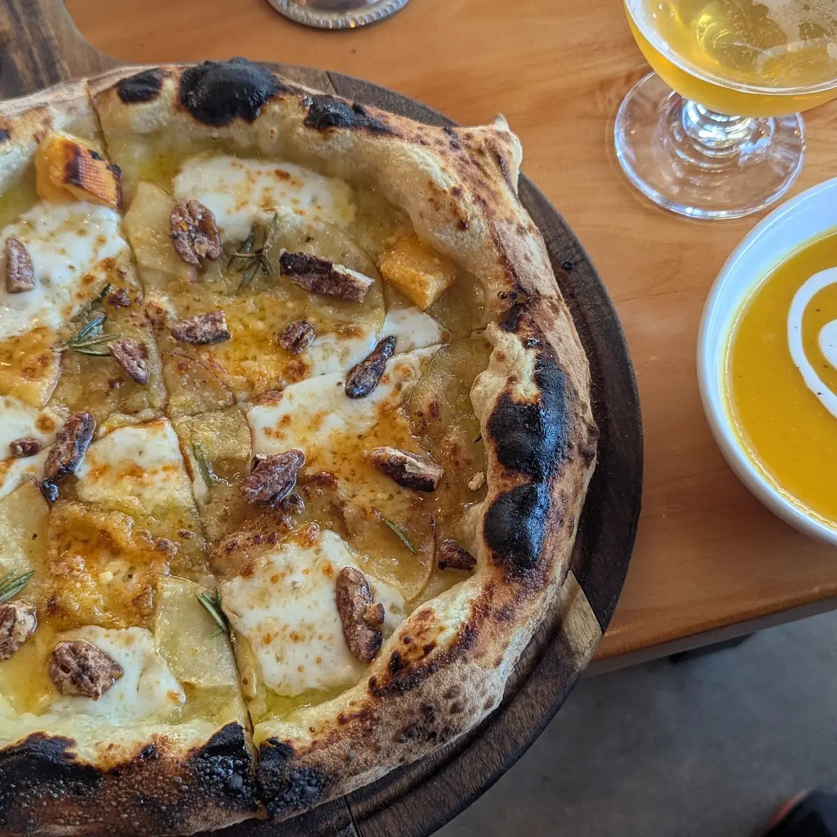 Apple Pizza with Rosemary and Squash Soup