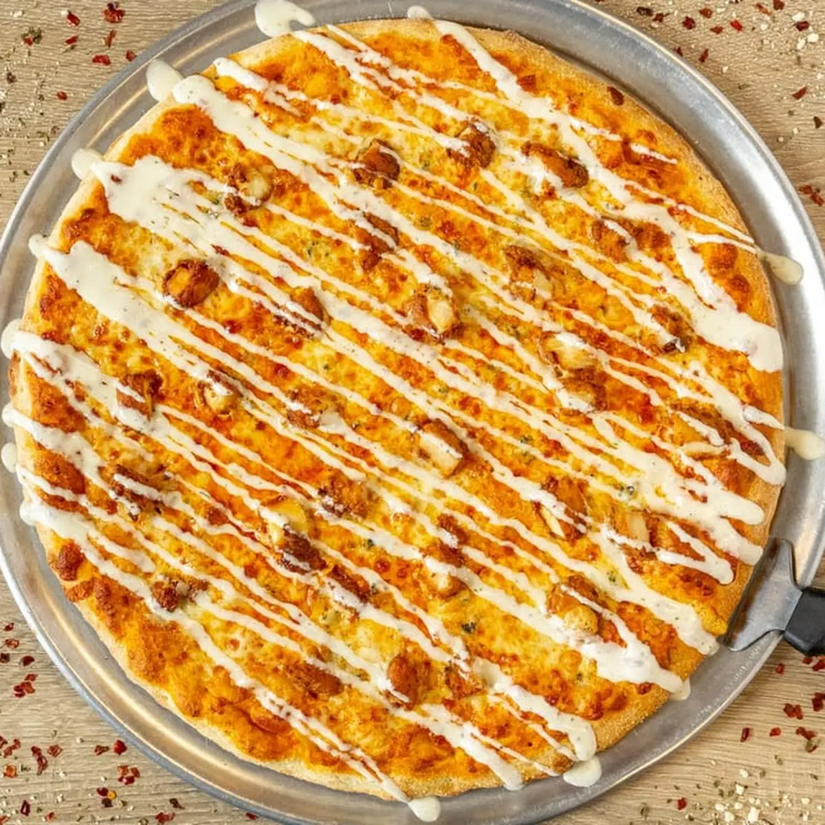 Crispy Buffalo Chicken Pizza
