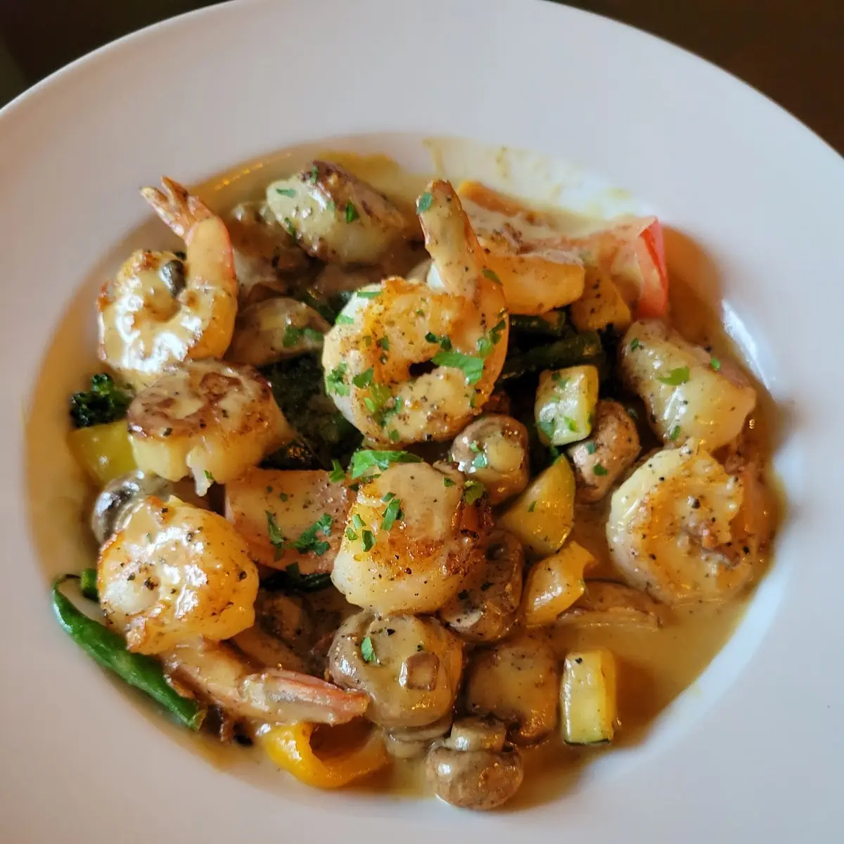 Seared Scallops and White Shrimp