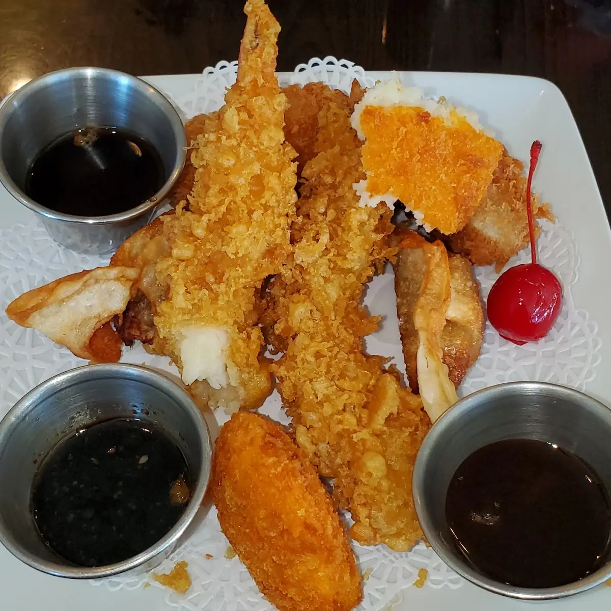 Appetizer Sampler with Tempura Shrimp