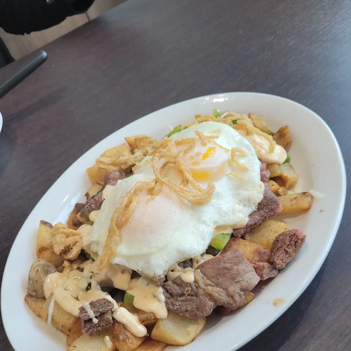 Stacked Hashes & Egg Benedicts, Stacked Pancake & Breakfast House