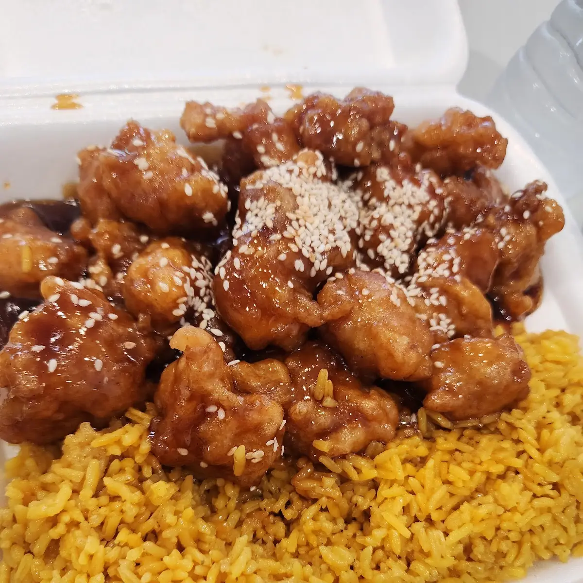 Sesame Chicken with Fried Rice