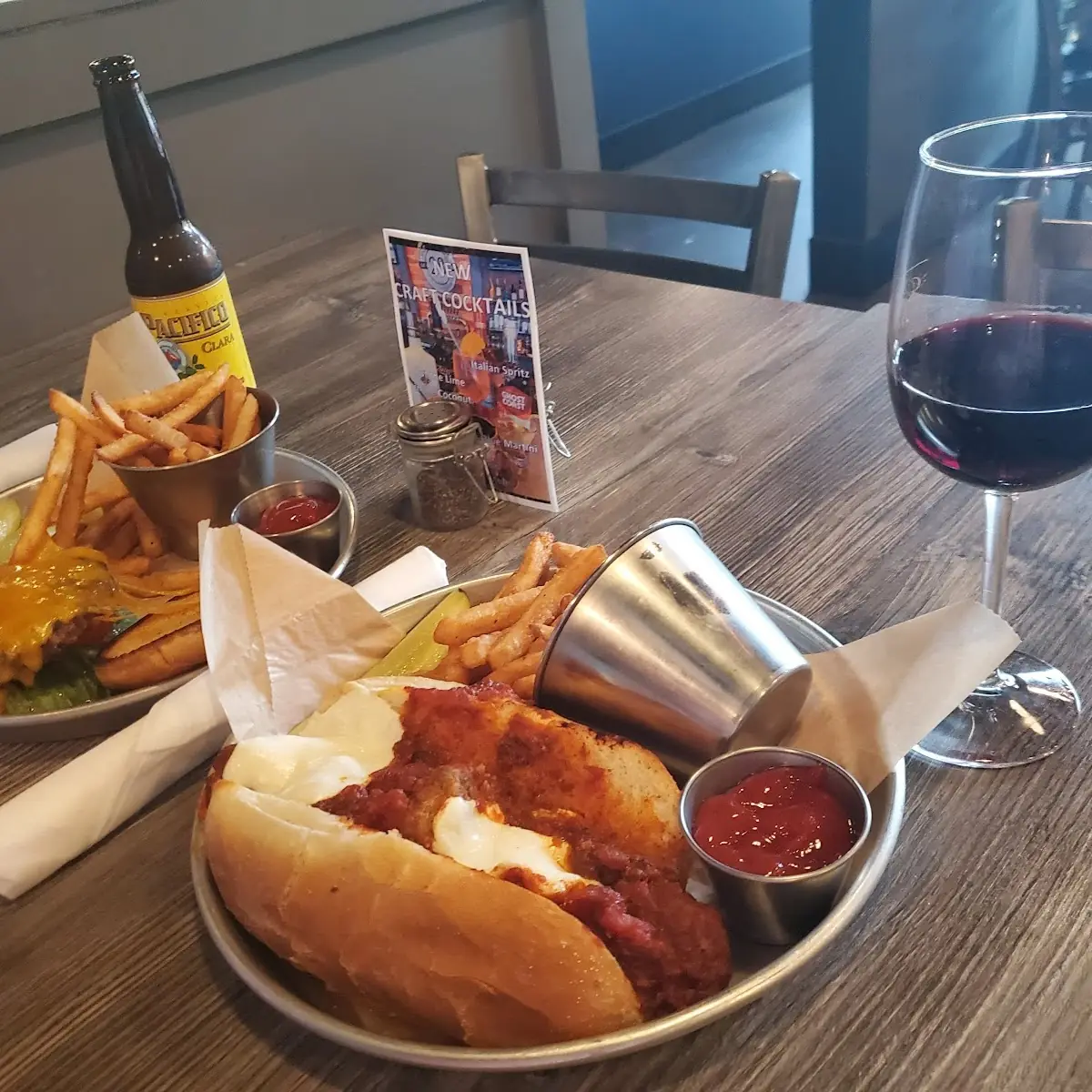 Meatball Sandwich on Right