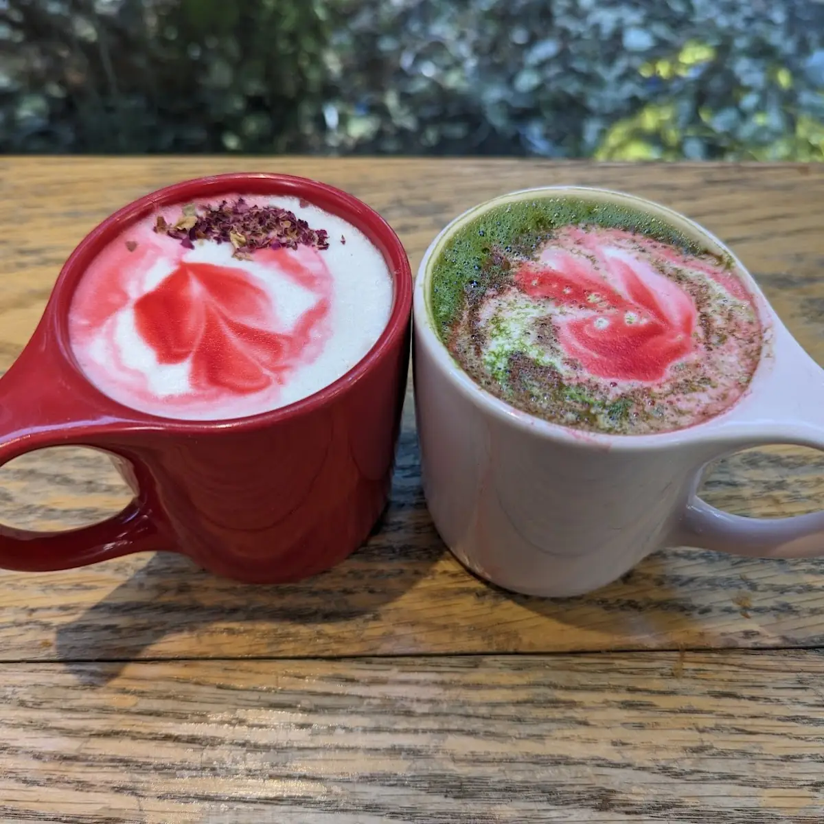 Berry Rose Tea Latte & Berry Matcha Latte