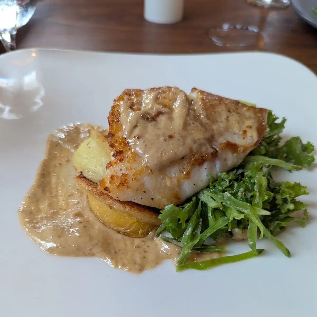Alaskan Halibut with Fried Green Tomatoes