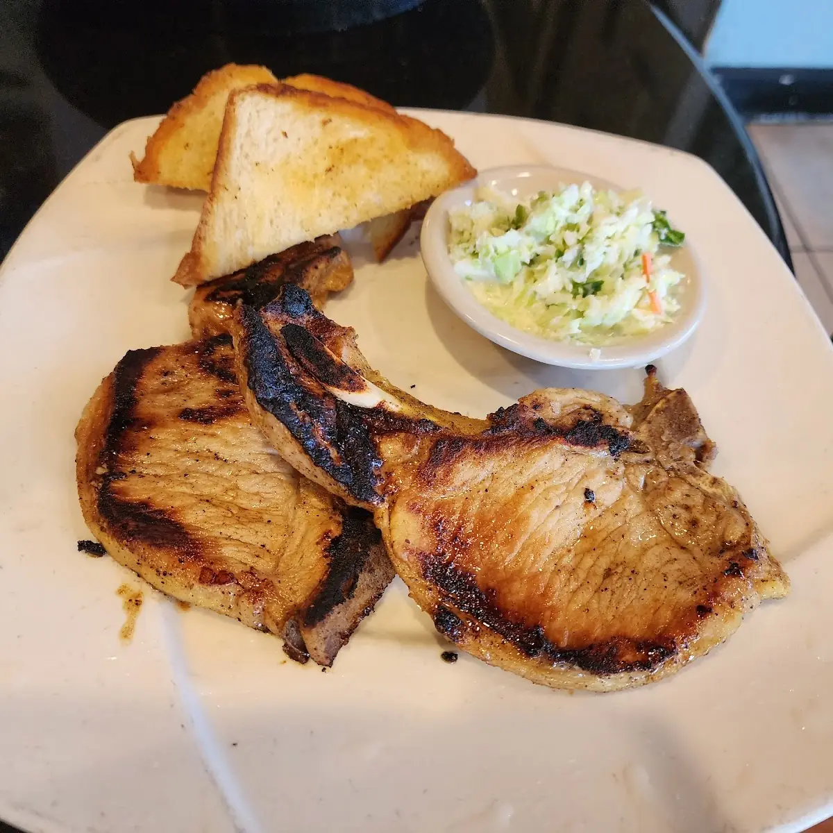 Pork Chops and Coleslaw