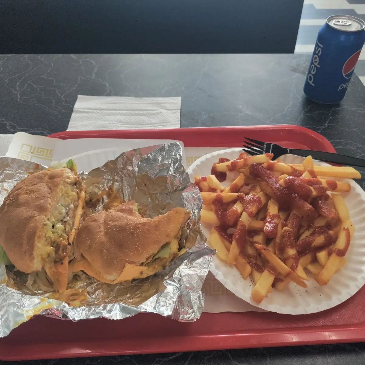 Veggie Burger with Everything and Fried