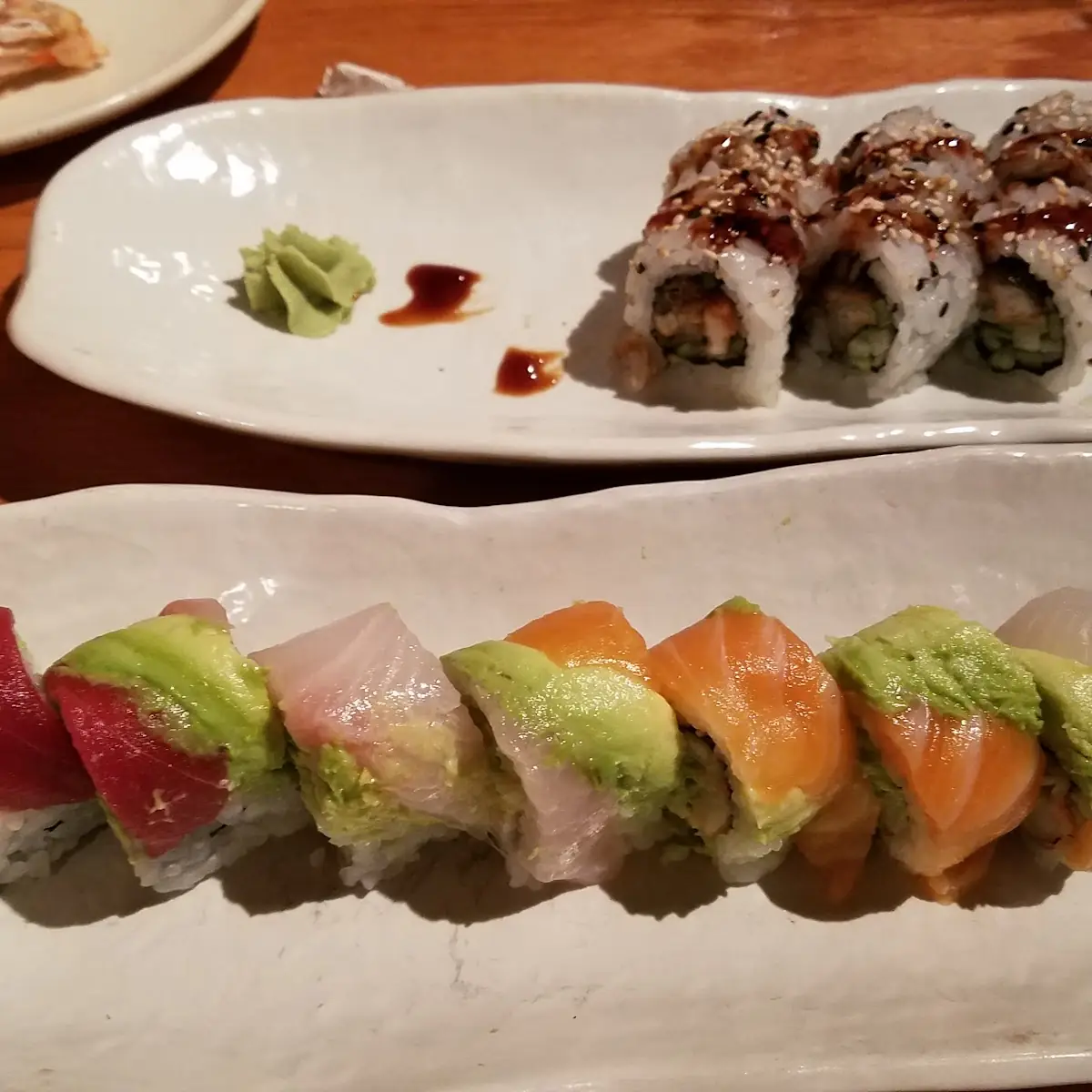 Rainbow Roll and Eel Roll