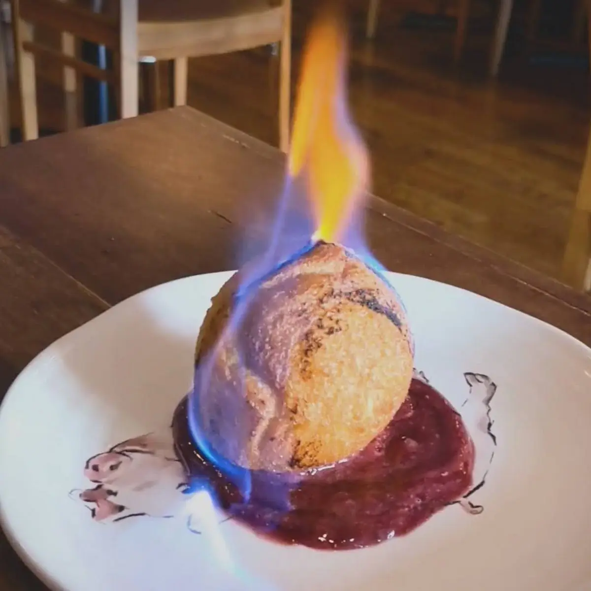 Fried Ice Cream with Berries Sauce