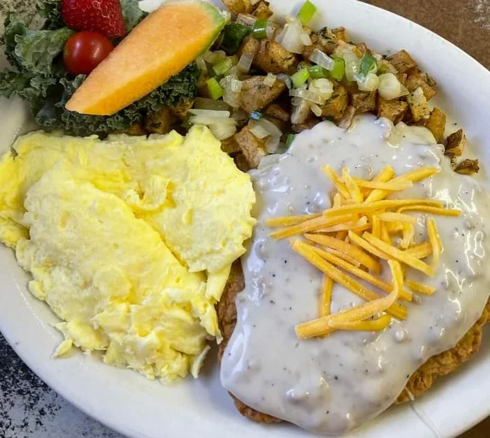 Country Fried Steak and Eggs with Potatoes
