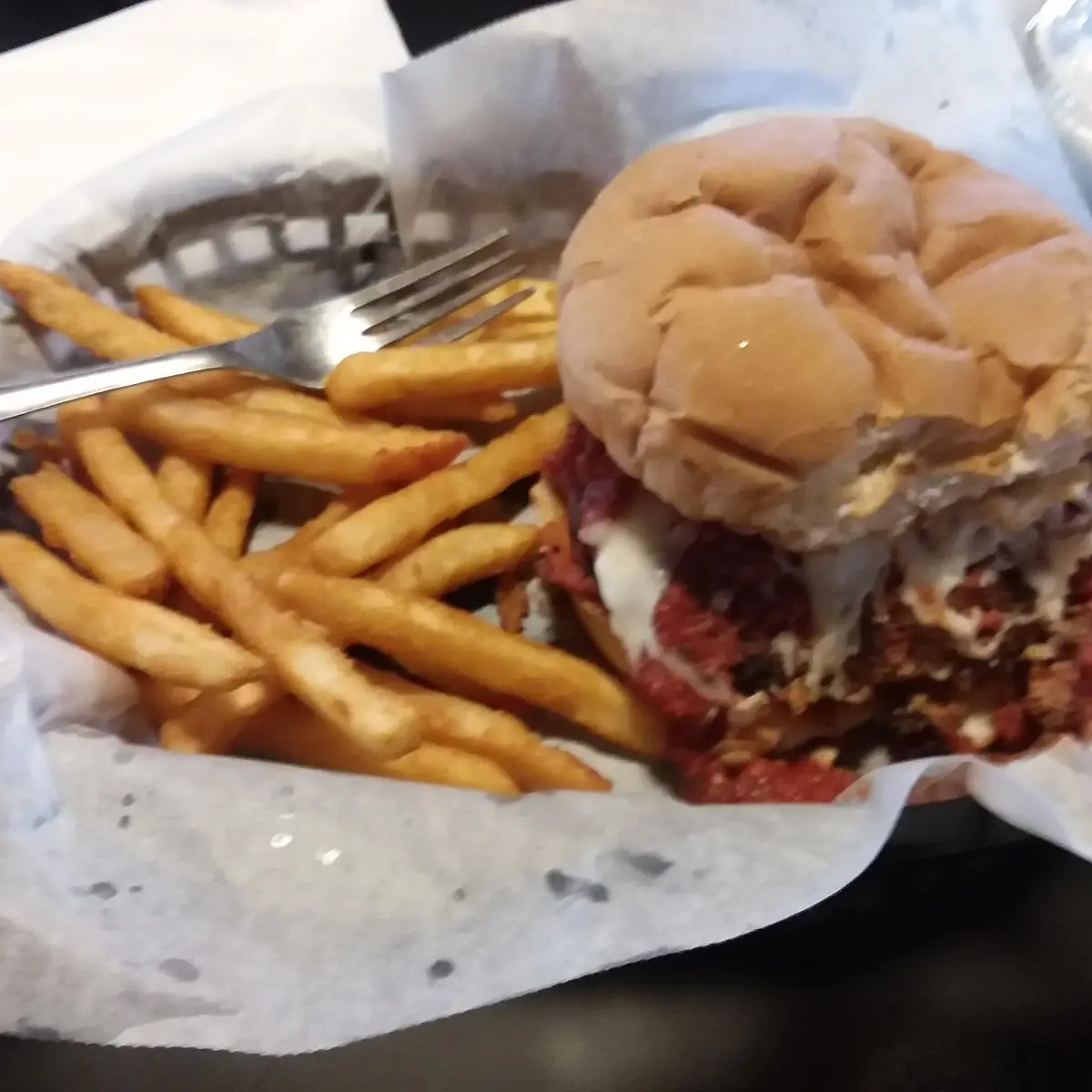 Pizza Burger with Fries Basket