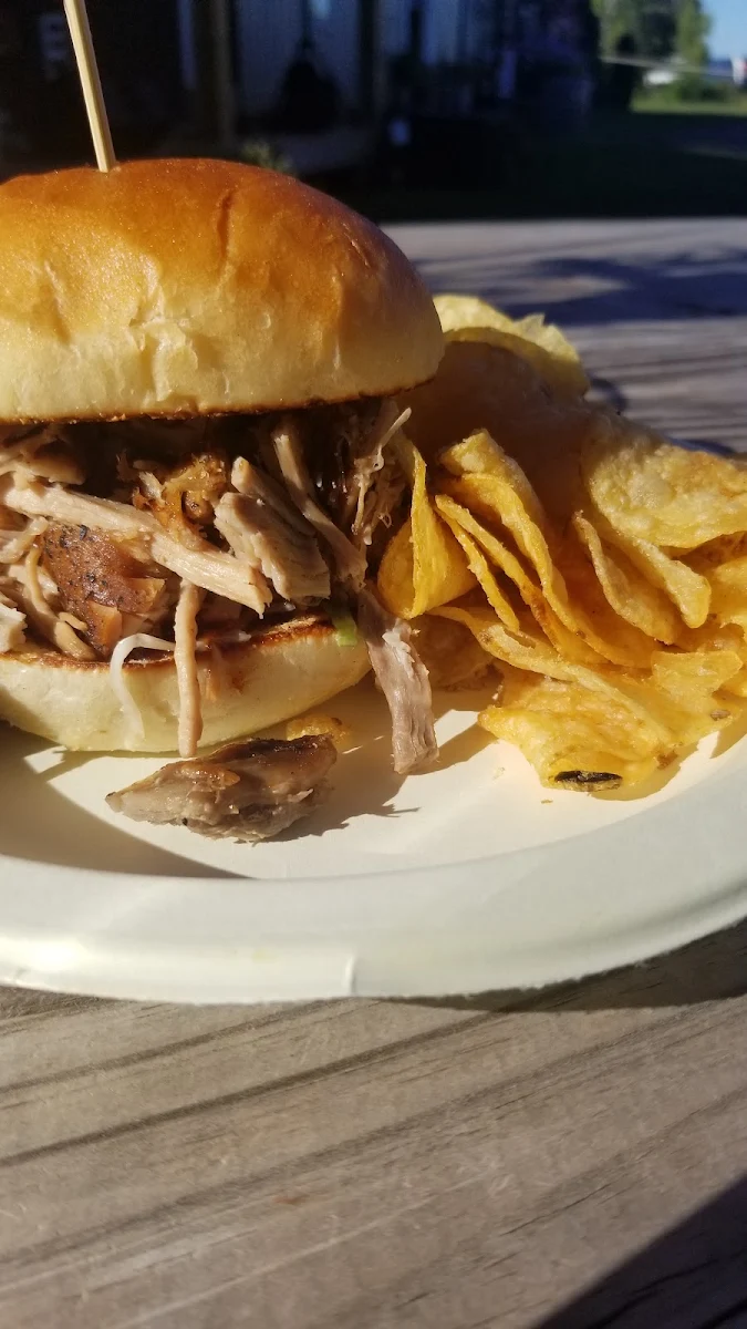 Pulled Pork Sandwich and Chips