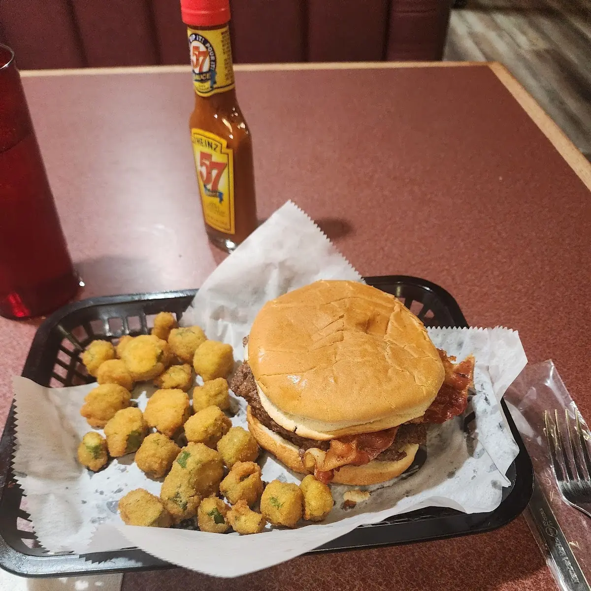 Double Bacon Cheeseburger with Swiss Cheese