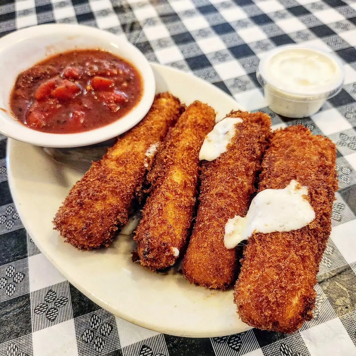 Hand-Breaded Mozzarella Cheese