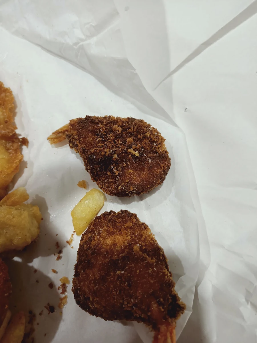Fisherman's Basket Prawns Burnt Crabsticks not Cooked, Kim's Fish & Chips Spearwood