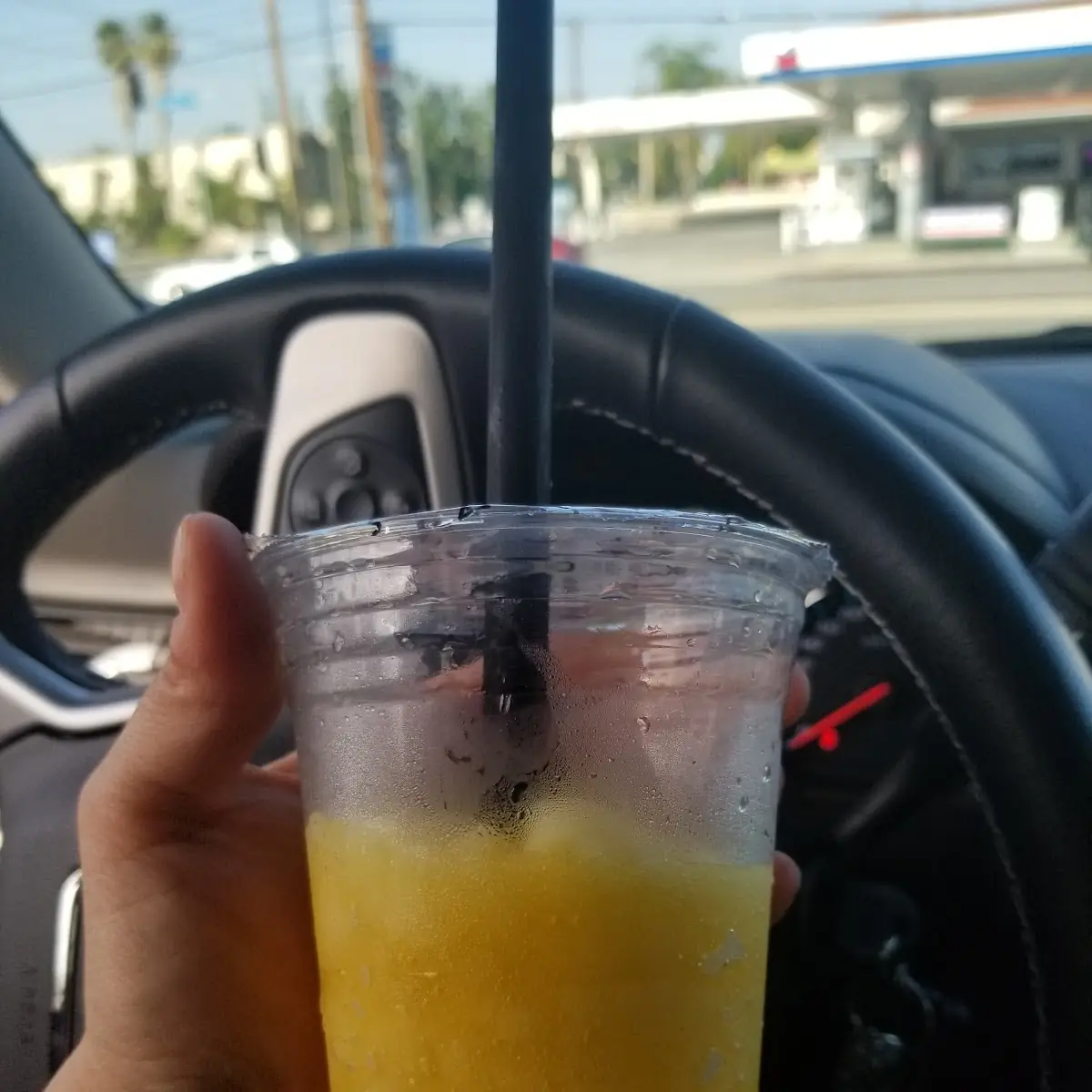 Mango Slush with Boba