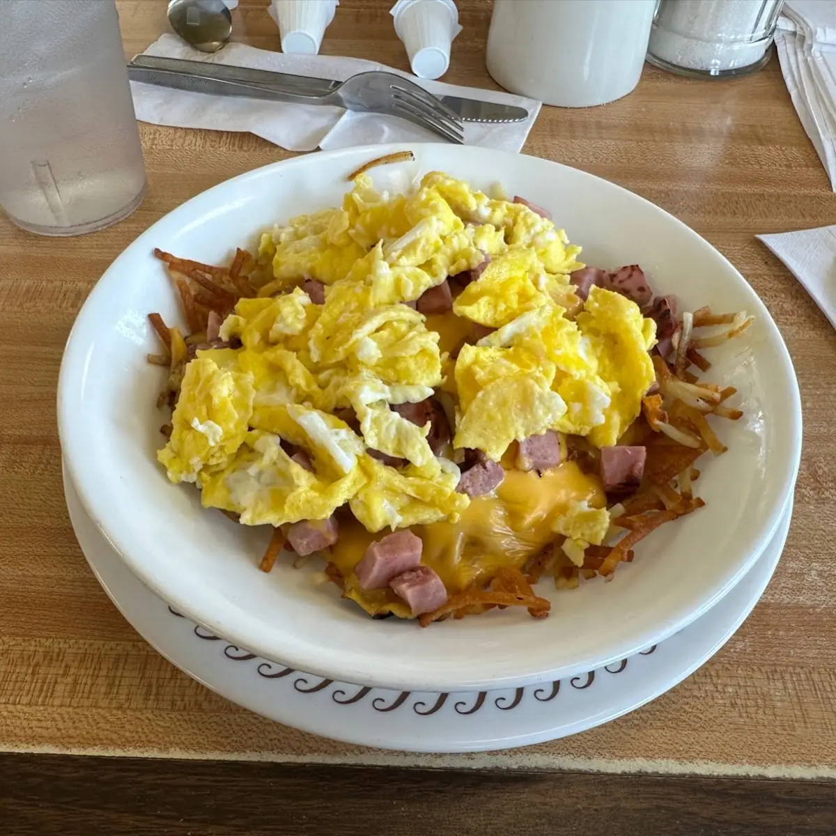Ham Egg & Cheese Hashbrown Bowl