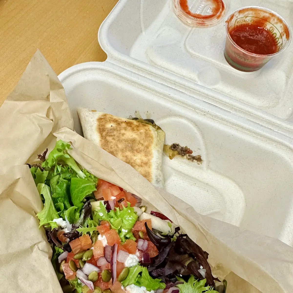Black Beans Rolls and Salads