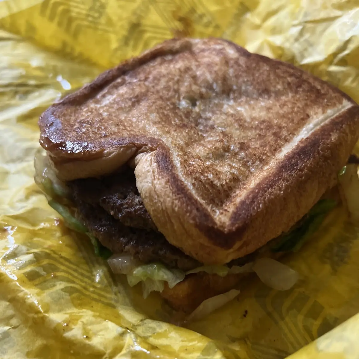 Double Whataburger on Toast
