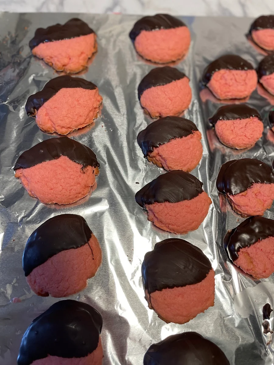 Chocolate Dipped Strawberry Cookies