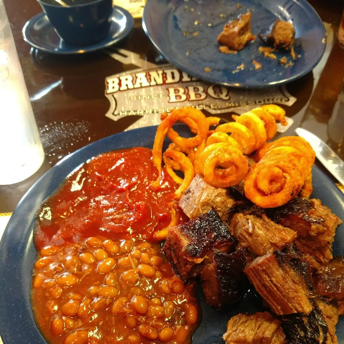 Burnt Ends Beef Tips and Curly Fries