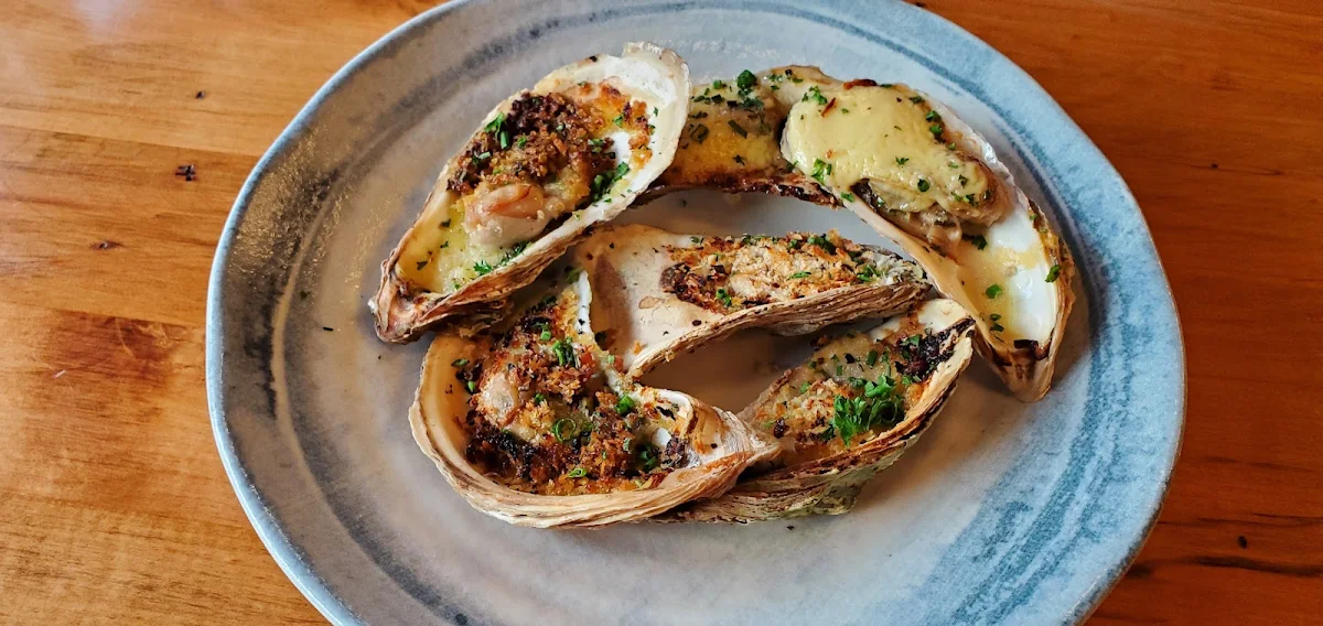 Baked Oysters 3 Ways, Sea Rocket Oyster House
