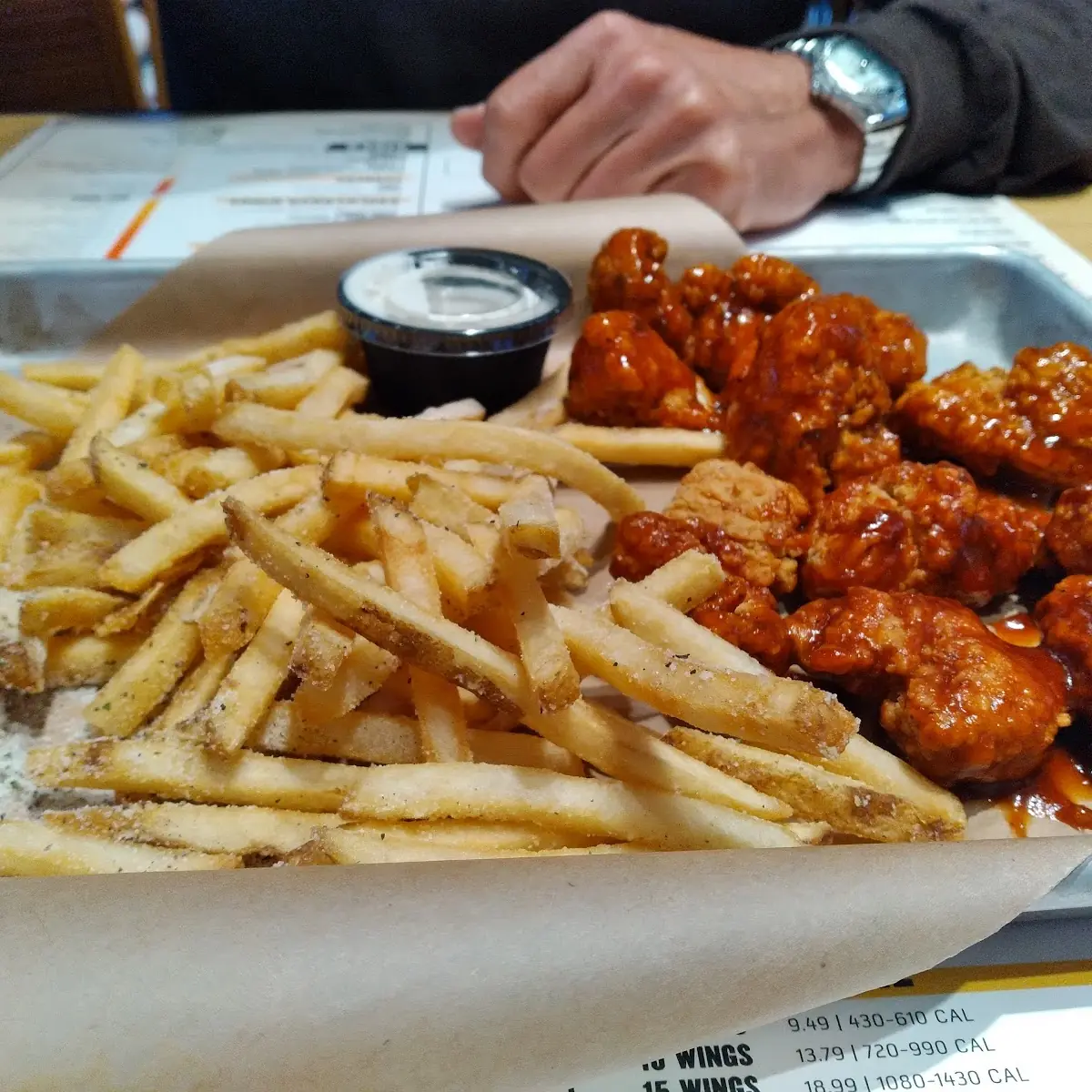 Wings and Salt and Vinegar Fries