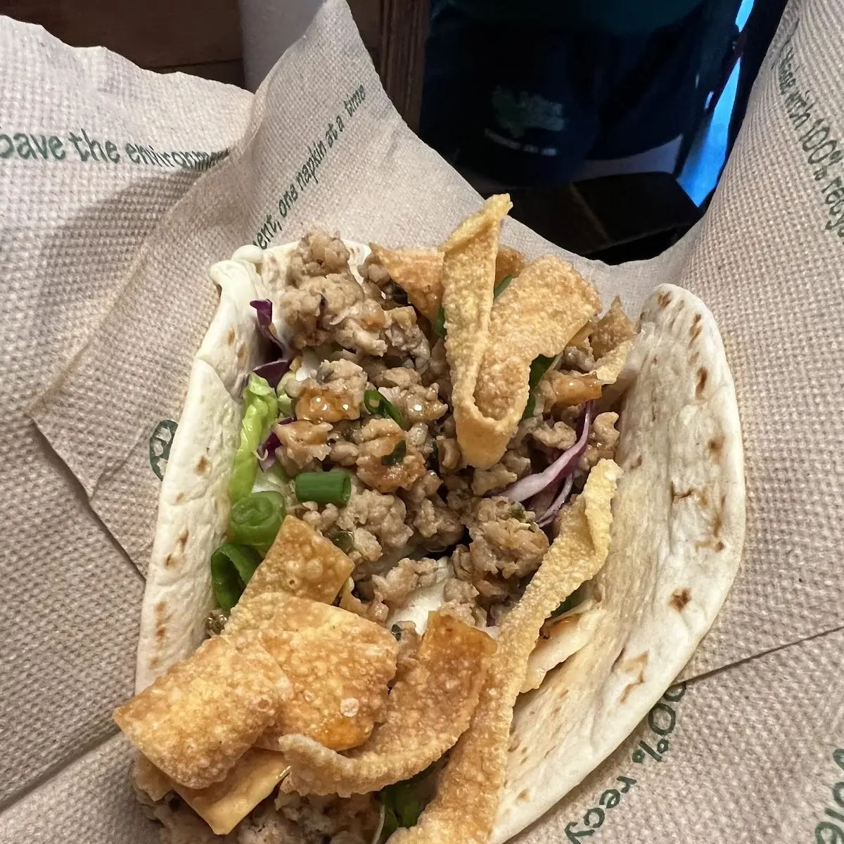 Pork and Shrimp Egg Roll Taco