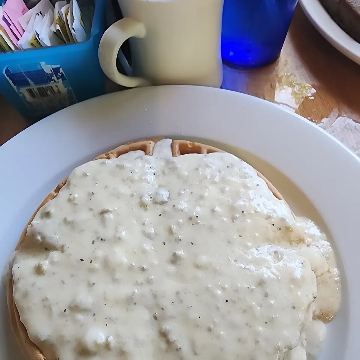 Sausage Gravy and Waffle