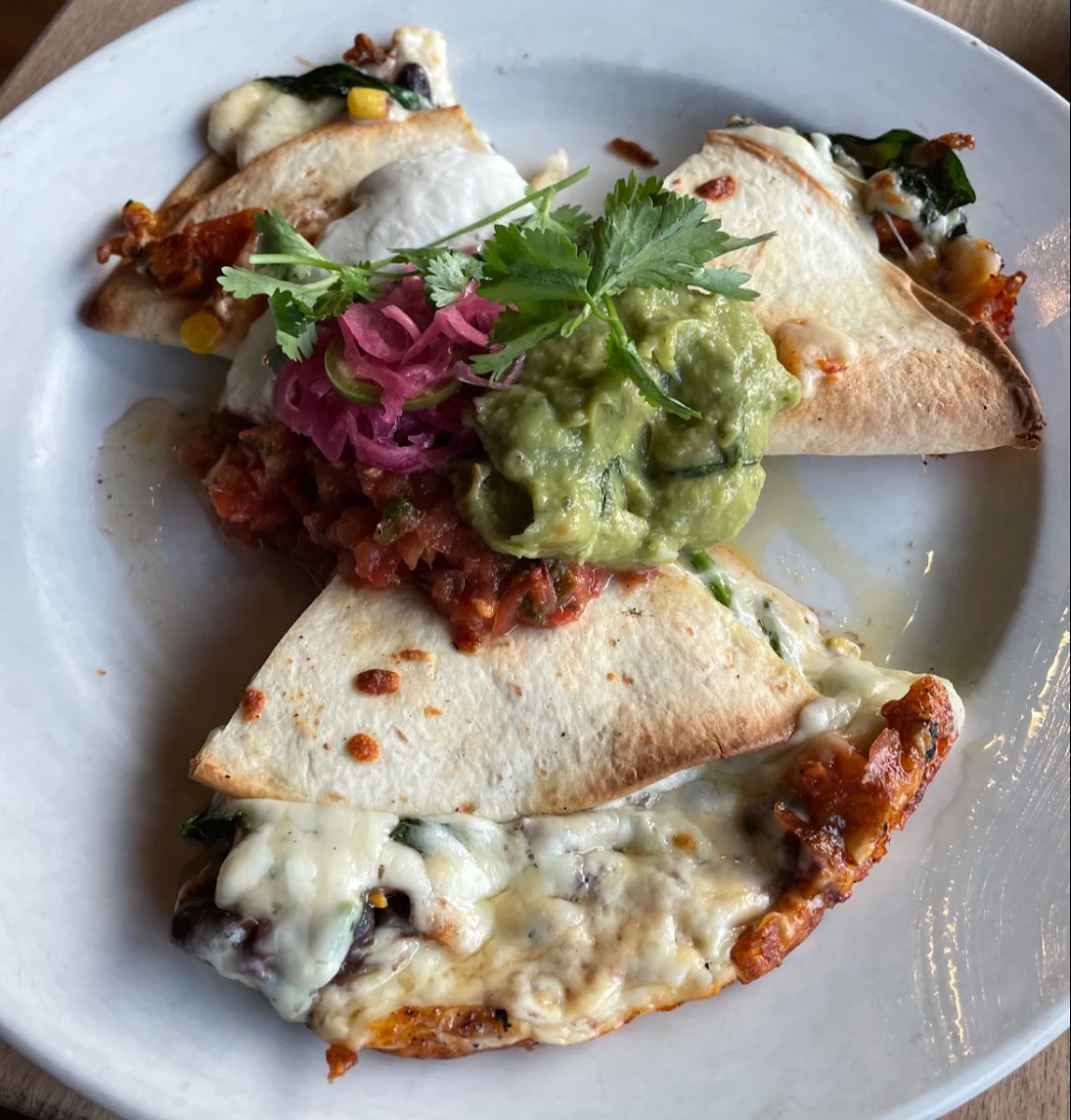 Guacamole Salsa and Sour Cream