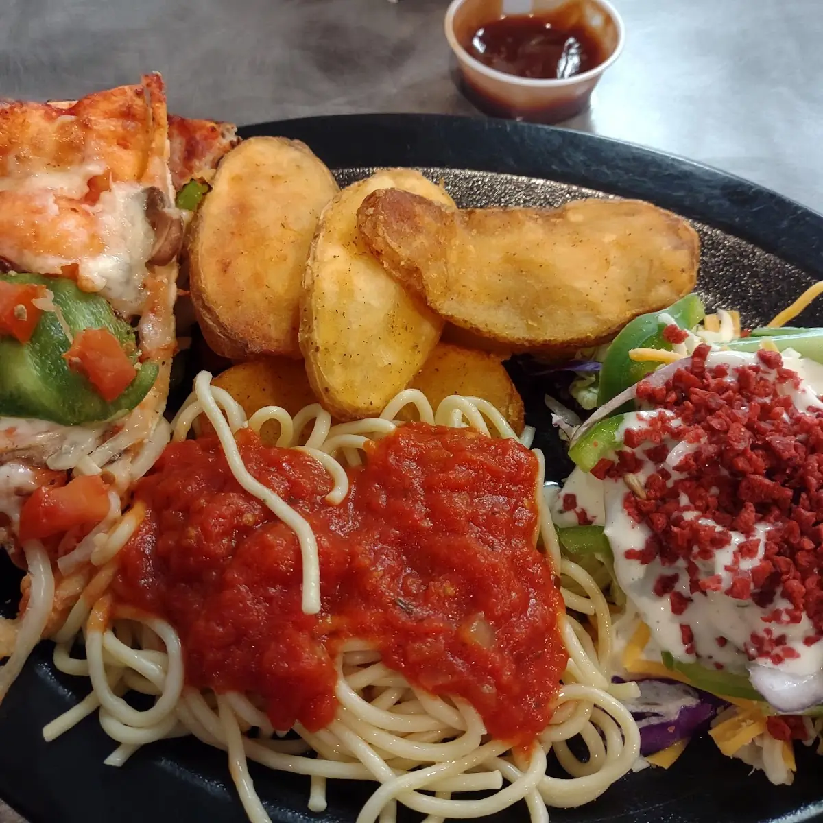 Salad Mojo Potatoes Veggie Pizza
