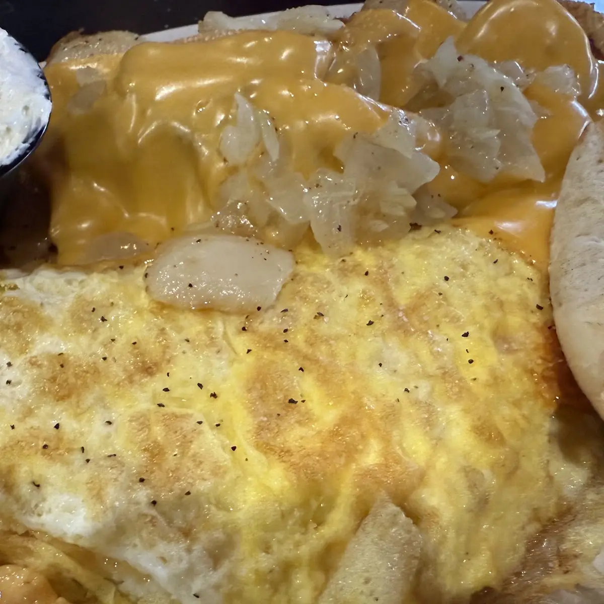 Cheese Omelet and Fried Potatoes