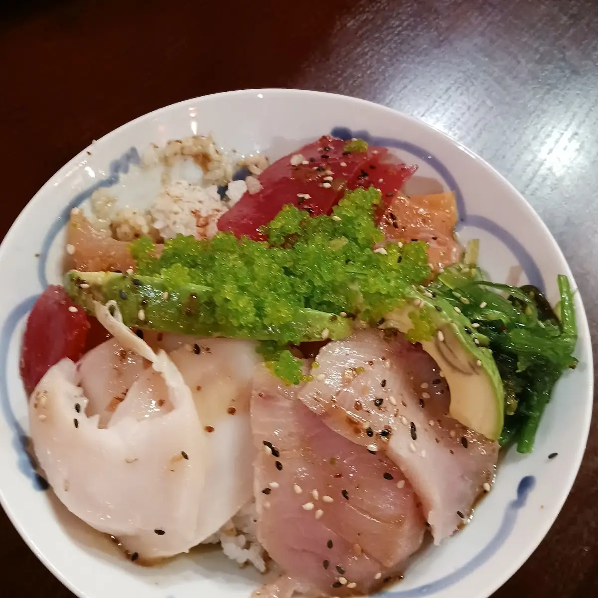 Salmon Tuna & Yellowtail Rice Bowl