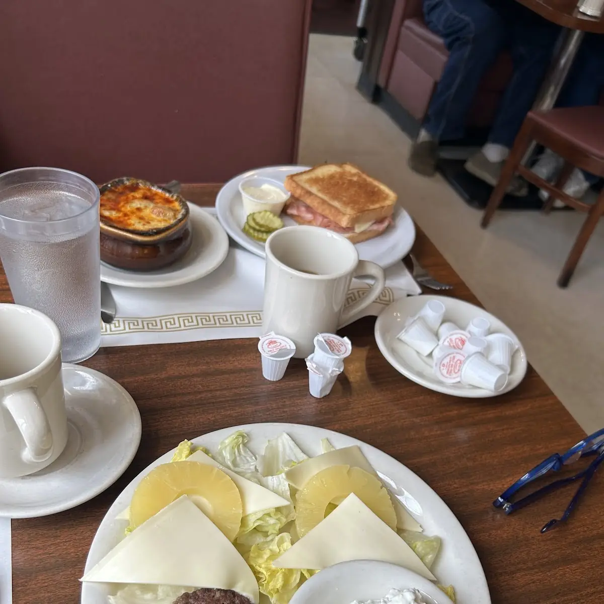 Onion Soup Sandwich and Hamburger Steak