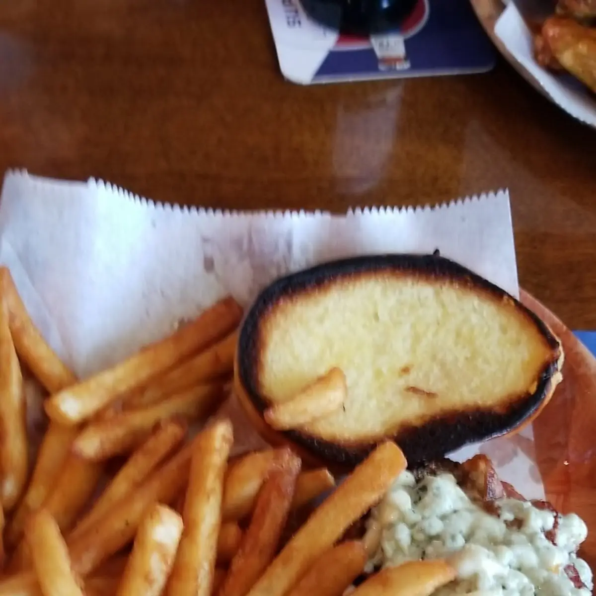 Bleu Oinker Burger with Fries